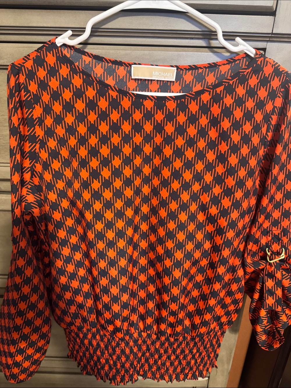 Michael Kors Orange and blue Geometric Print Top